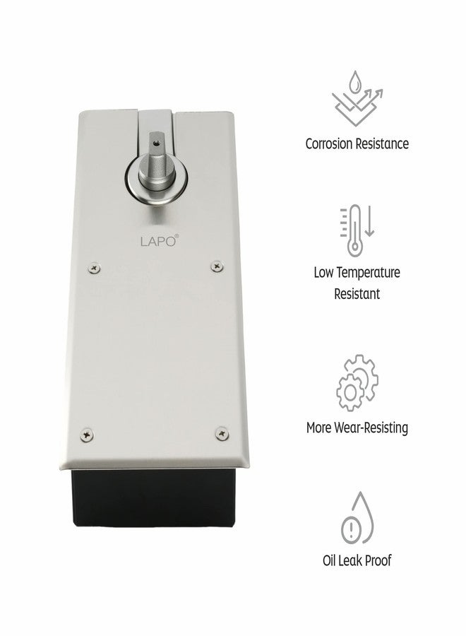 LAPO زنبرك أرضي أسطواني شديد التحمل من الفولاذ المقاوم للصدأ من لابو للأبواب، زنبرك أرضي للأبواب الخشبية والزجاجية والألمنيوم بوزن يصل إلى 90 كجم (لون فضي) عبوة من قطعة واحدة - Image 3